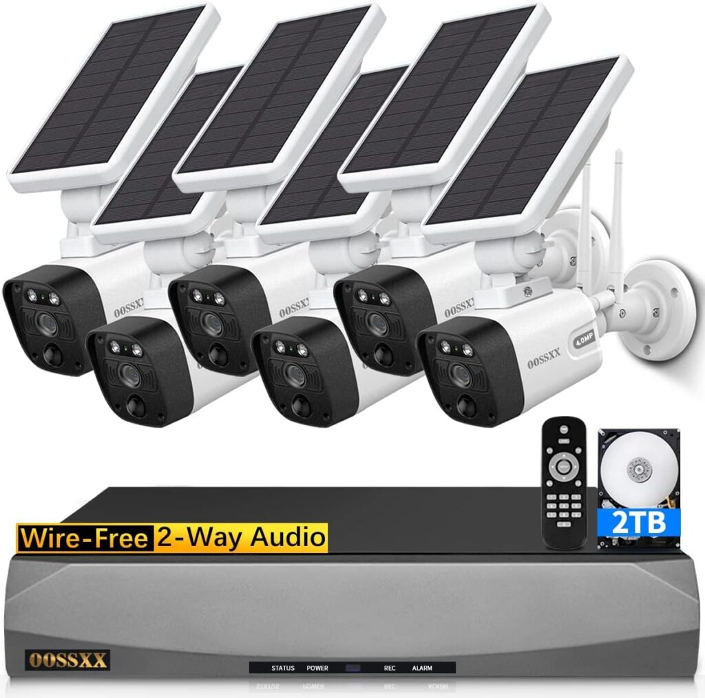 2-Way Audio, PIR Detection 2-Antennas Enhance Outdoor Wireless Surveillance Camera System 6 Packs 1536P WiFi Battery Surveillance Video 2TB 2-Way Audio, PIR Detection 2-Antennas Enhance Outdoor Wireless Surveillance Camera System 6 Packs 1536P WiFi Battery Surveillance Video 2TB
