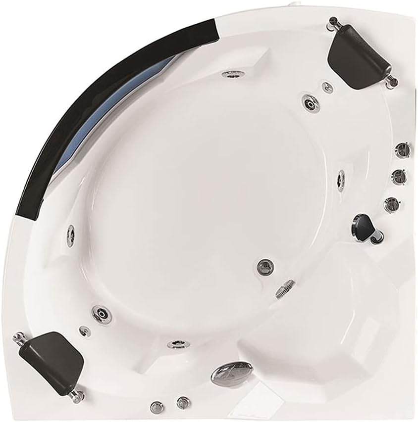 Acrylic Whirlpool Corner Bathtub 61 2 Person Hydro-massage Soaking SPA Double Ended Tub (Q312N)