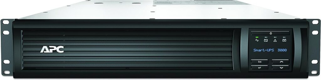 APC 3000VA Smart UPS with SmartConnect, SMT3000RM2UC Rack Mount UPS Battery Backup, Sinewave, AVR, 120V, Line Interactive Uninterruptible Power Supply