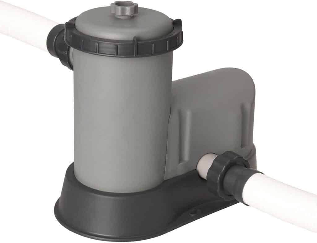 Bestway Power Steel 18 x 9 x 48 Oval Metal Frame Above Ground Outdoor Swimming Pool Set with 1500 GPH Filter Pump, Ladder, and Pool Cover