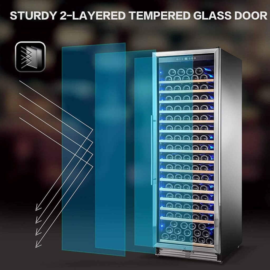 BODEGA 24 Inch Wine Cooler, 176 Bottles Large Capacity Frost Free Wine Fridge with Advanced Cooling Compressor for Red, Rose and Sparkling Wines,Built-in  Freestanding