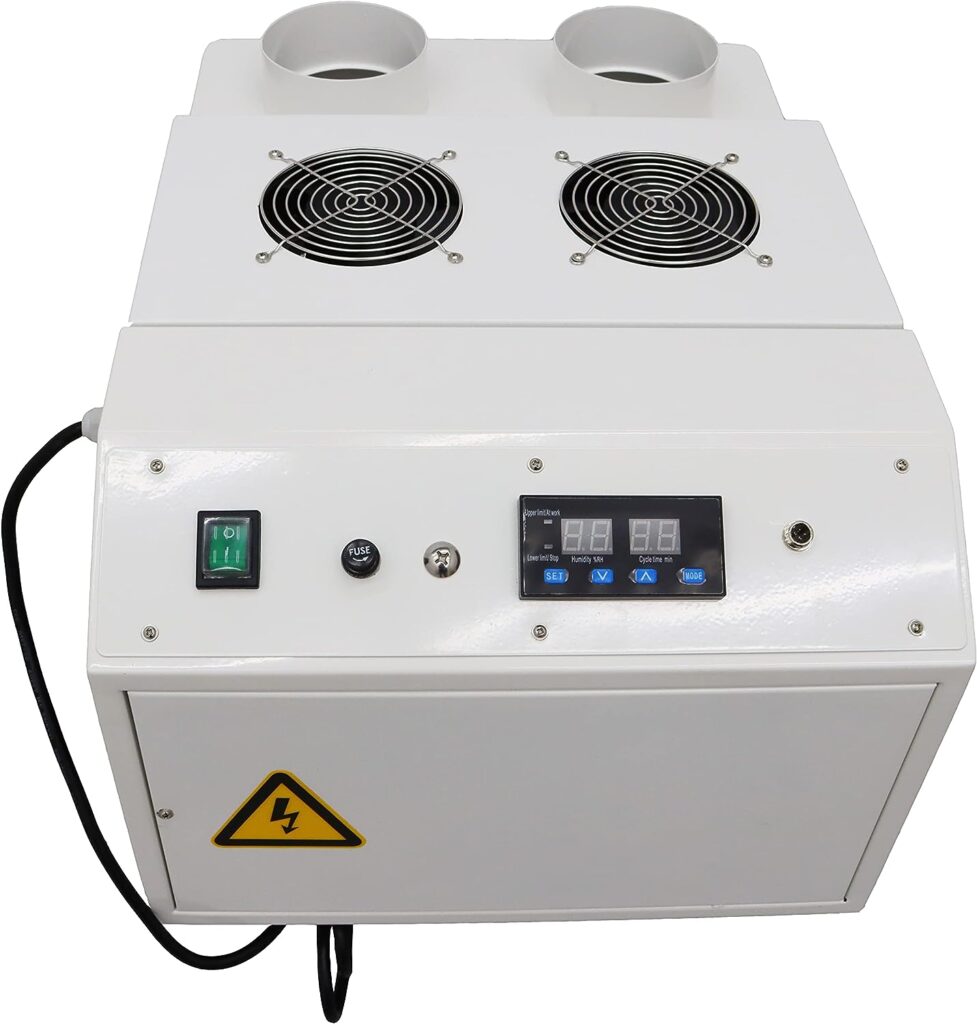 INTBUYING Ultrasonic Humidifier 9KG/h Portable Commercial Industrial Continuous Cool Mist Maker Humidifier for Greenhouse Facility Warehouse Large Room Up to 800-1600 Square Feet