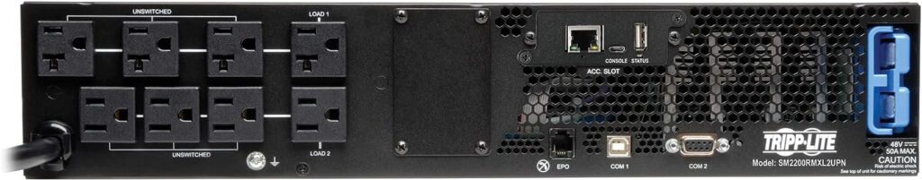 Tripp Lite 2200VA Smart UPS Battery Backup w AVR, 1920W Line-Interactive Pure Sine Wave 120V UPS, 8 Outlets, 2U Rackmount, Network Management, 2  3 Year Warranty $250,000 Insurance (SM2200RMXL2UPN)