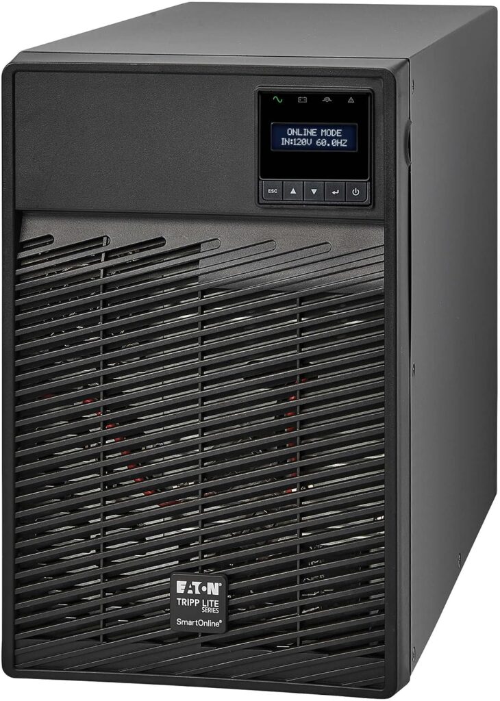 Tripp Lite Eaton Series SmartOnline 2200VA UPS Battery Backup, Pure Sine Wave Double-Conversion, 120V 1770W, Tower, LCD Screen, 7 Outlets, USB, DB9, 2 Year Warranty  $250,000 Insurance (SU2200XLCD)