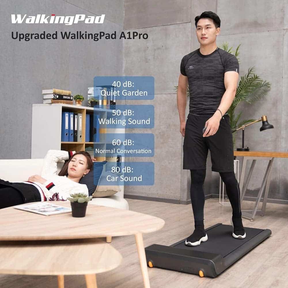 WALKINGPAD A1 Pro Walking Pad Folding Treadmill Smart Walk Slim Foldable Exercise Fitness Equipment Under Desk Running Indoor Outdoor Gym Maximum Load: 300 Lbs Black