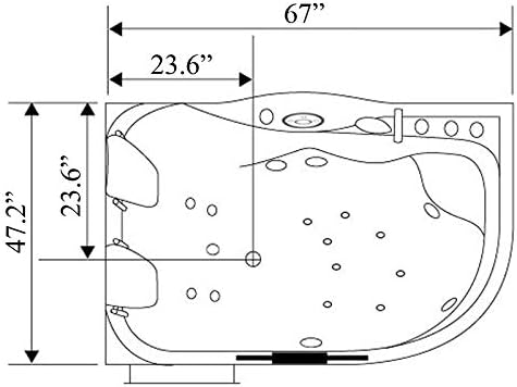 Whirlpool massage hydrotherapy bathtub hot tub 2 person CAYMAN with Heater