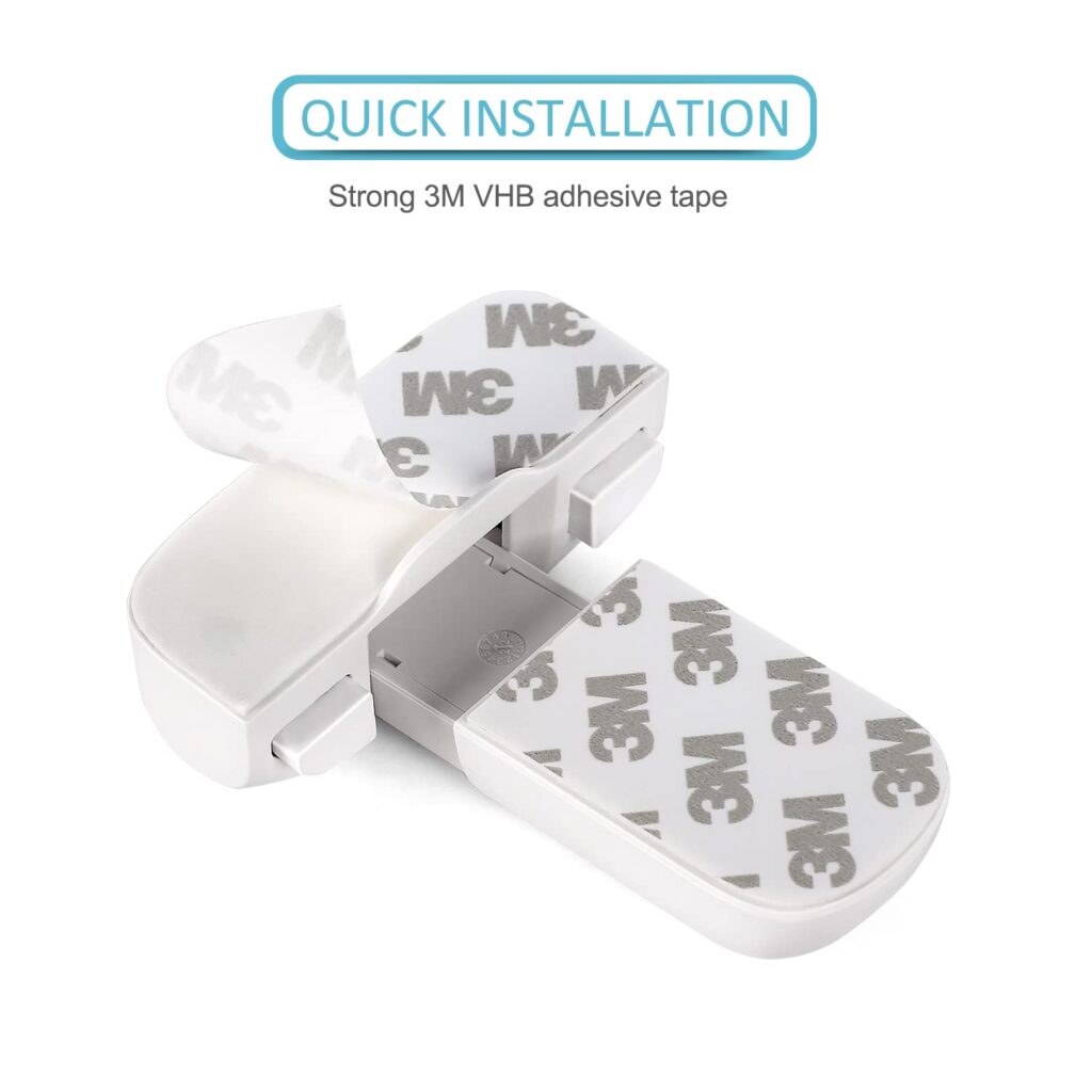 2 Pack Child Proof Fridge Lock, Refrigerator Fridge Freezer Door Latch to Keep Closed, Refrigerator Door Lock for Toddlers and Aging Seals, Easy to Install and No Unsightly Straps Required (White)