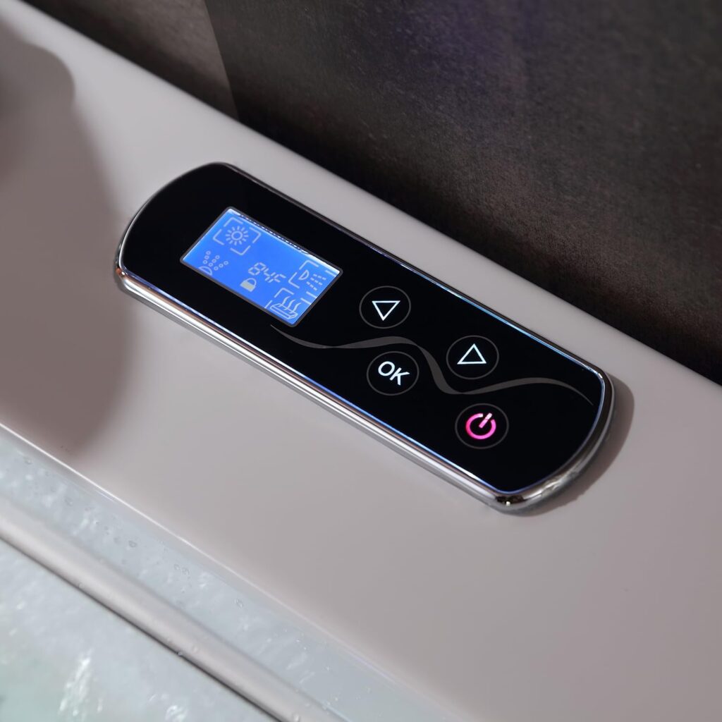 67 in Whirlpool Bathtub,Empava Jetted Tub with Heater,Hydro Massage Bathtub with 9 Water Jets+8 Air Jets,SPA Bathtub with Waterfall,Whirlpool Tub with Light,LED Control Panel