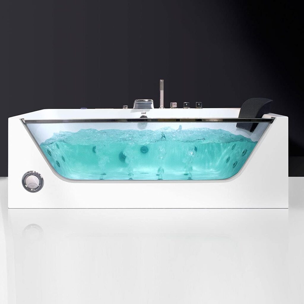 Acrylic Whirlpool Corner Bathtub 61 2 Person Hydro-massage Soaking SPA Double Ended Tub (Q312N)