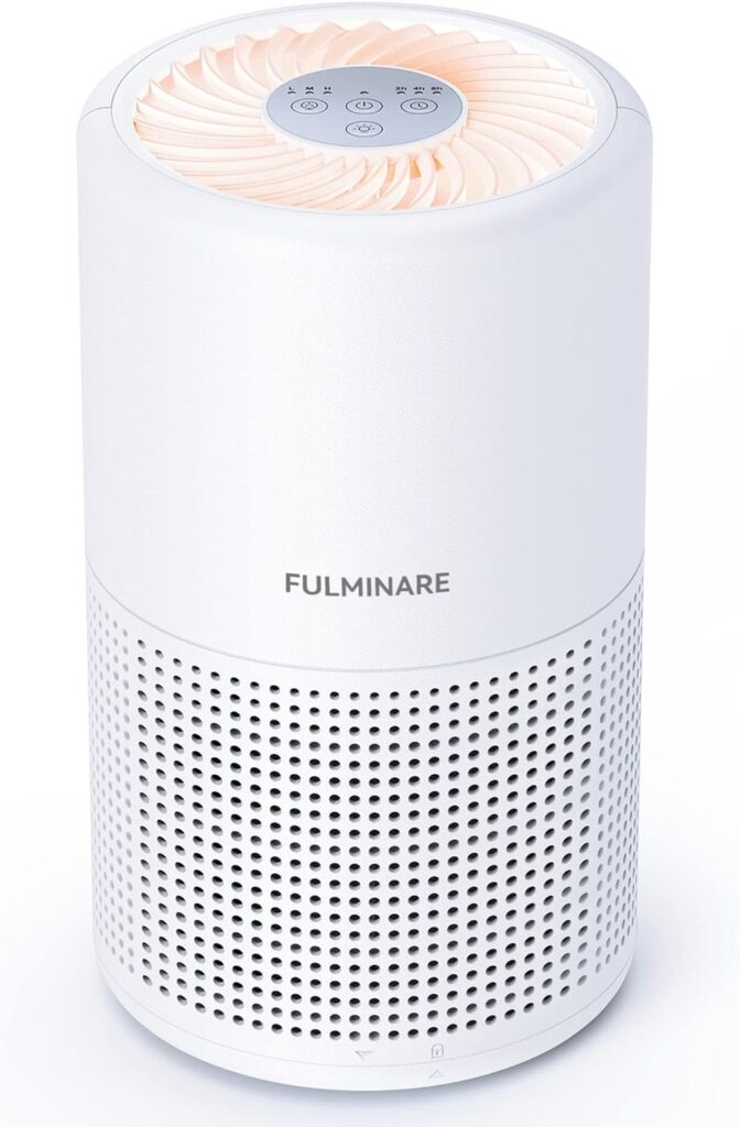 Air Purifiers for Bedroom, FULMINARE H13 True HEPA Air Filter, Quiet Air Cleaner With Night Light,Portable Small Air Purifier for Home, Office, Living Room