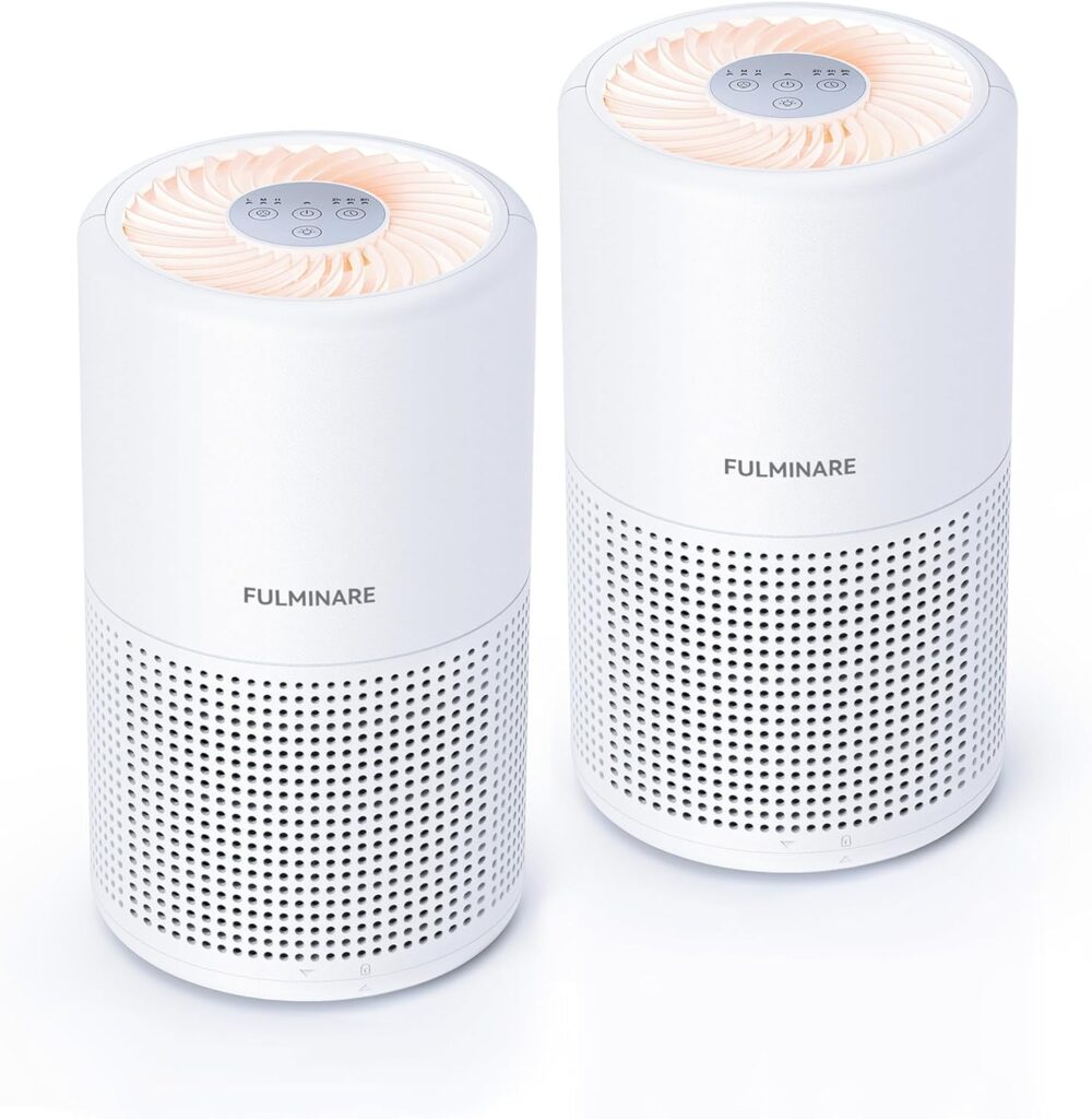 Air Purifiers for Bedroom, FULMINARE H13 True HEPA Air Filter, Quiet Air Cleaner With Night Light,Portable Small Air Purifier for Home, Office, Living Room