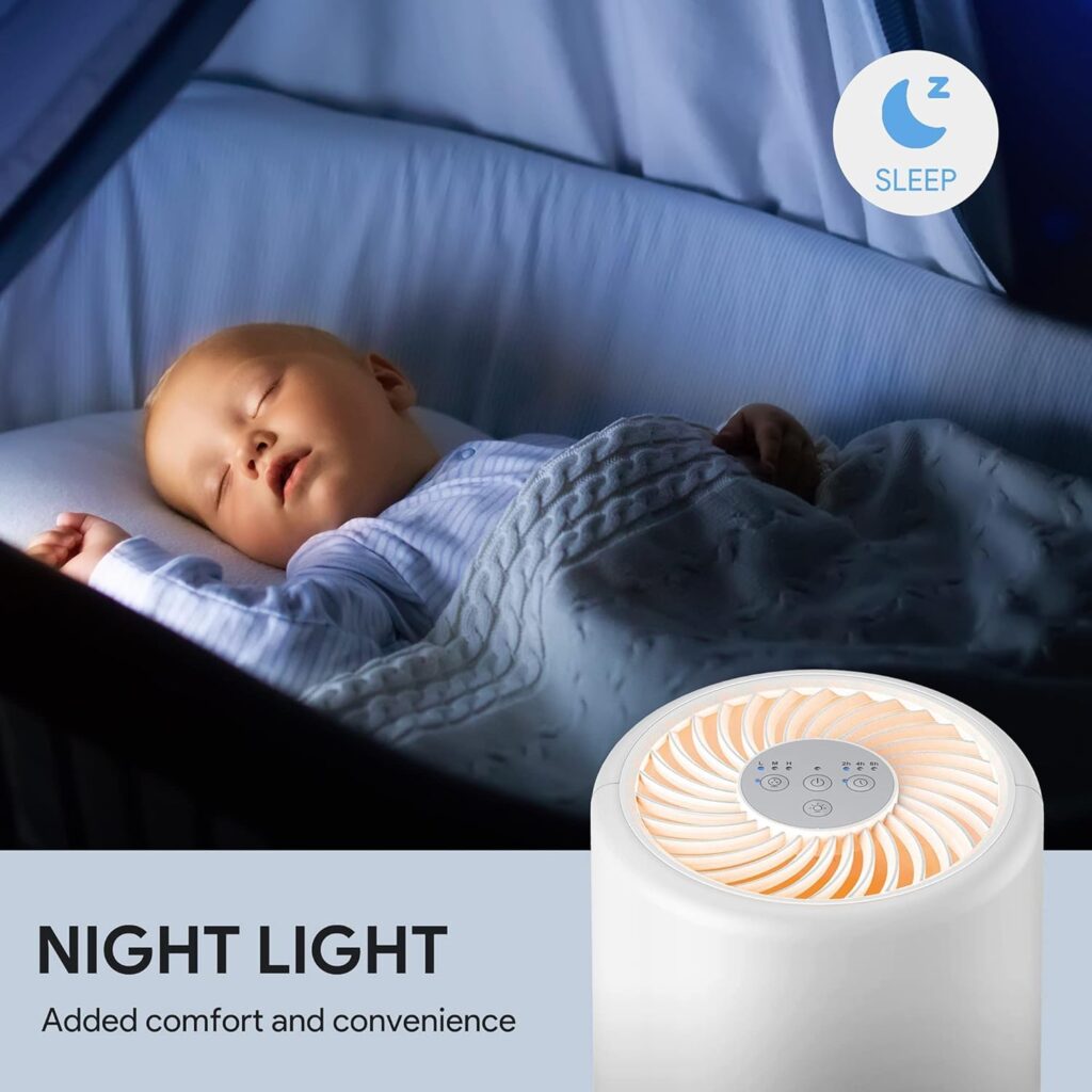 Air Purifiers for Bedroom, FULMINARE H13 True HEPA Air Filter, Quiet Air Cleaner With Night Light,Portable Small Air Purifier for Home, Office, Living Room