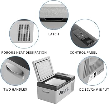 Alpicool C15 Portable Freezer,12 Volt Car Refrigerator, 16 Quart (15 Liter) Fast Cooling 12V Car Fridge -4℉~68℉, Car Cooler, 12/24V DC and 100-240V AC for Outdoor, Camping, RV, Truck, Boat
