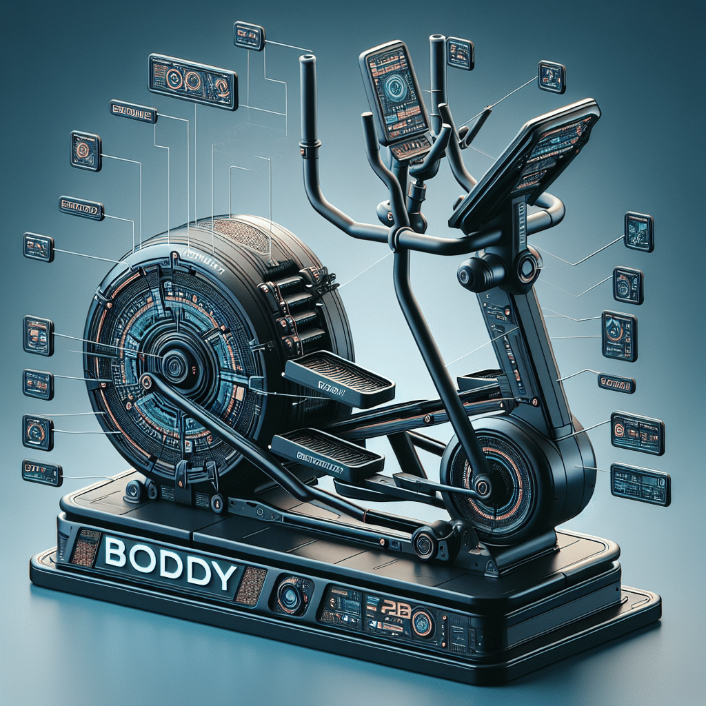 [BODY POWER] - Patented 2 in 1 Elliptical Machine  Stair Stepper Trainer with Curve-Crank Technology, Exercise Equipment for Home Gym, HIIT Training Compatible Machine, 1 Year Warranty BST800,Gray