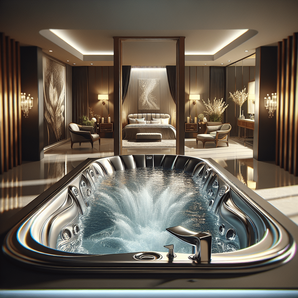 DKB Evian Jetted Whirlpool Tub in White, Deep Soaking Comfort, Hydro- Massage System 14 Whirlpool Jets  Adjustable Air Bubble Infusion, Center Drain, Handheld Shower