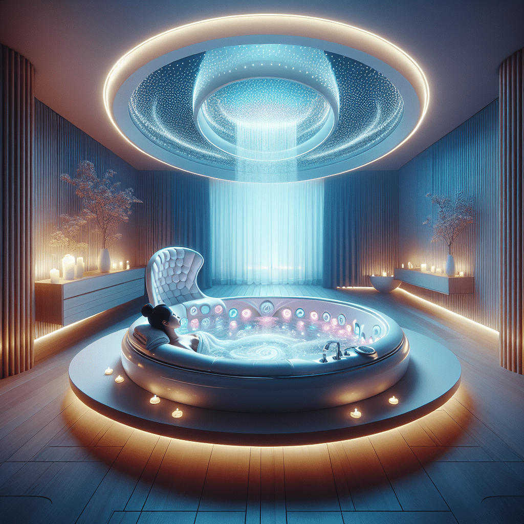 Empava Acrylic Whirlpool Bathtub Hydro-massage Soaking SPA Chromatherapy Jets Tub 48JT011