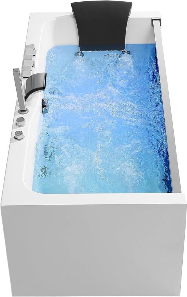 Empava Acrylic Whirlpool Bathtub Hydro-massage Soaking SPA Chromatherapy Jets Tub 67JT408