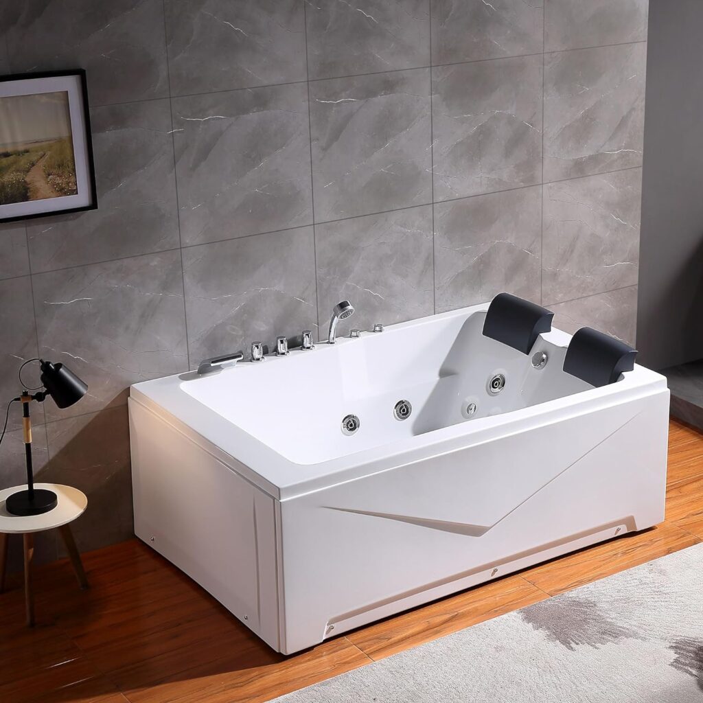 Empava Whirlpool Bathtub 71 Inch,2 Person Whirlpool Tubs With 16 Jets,Jetted Bathtub,Acrylic SPA Bath Tub,Hydro Massage Bathtub With Right Drain,3-Side Apron,White Empava Whirlpool Bathtub 71 Inch,2 Person Whirlpool Tubs With 16 Jets,Jetted Bathtub,Acrylic SPA Bath Tub,Hydro Massage Bathtub With Right Drain,3-Side Apron,White