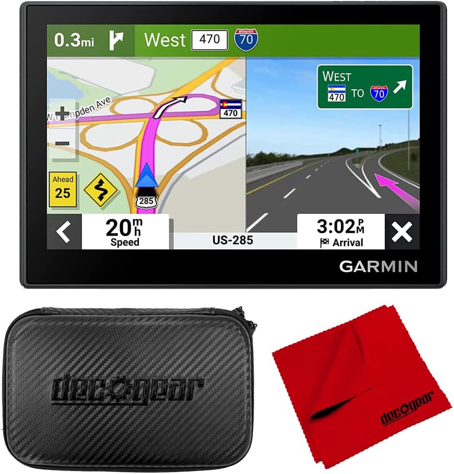 Garmin 010-02858-01 Drive 53 GPS Navigator with Touchscreen and Traffic Feature Bunndle with Deco Gear Hard EVA Case with Zipper for Tablets and GPS - 7 Inch + 6 x 6 inch Microfiber Cleaning Cloth