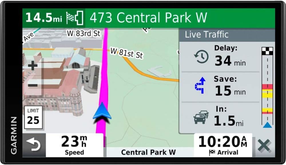 Garmin 010-N2038-02 Drivesmart 65T 6.95 inch GPS Navigator with Traffic and Smart Features (Renewed) Bundle with 2 YR CPS Enhanced Protection Pack