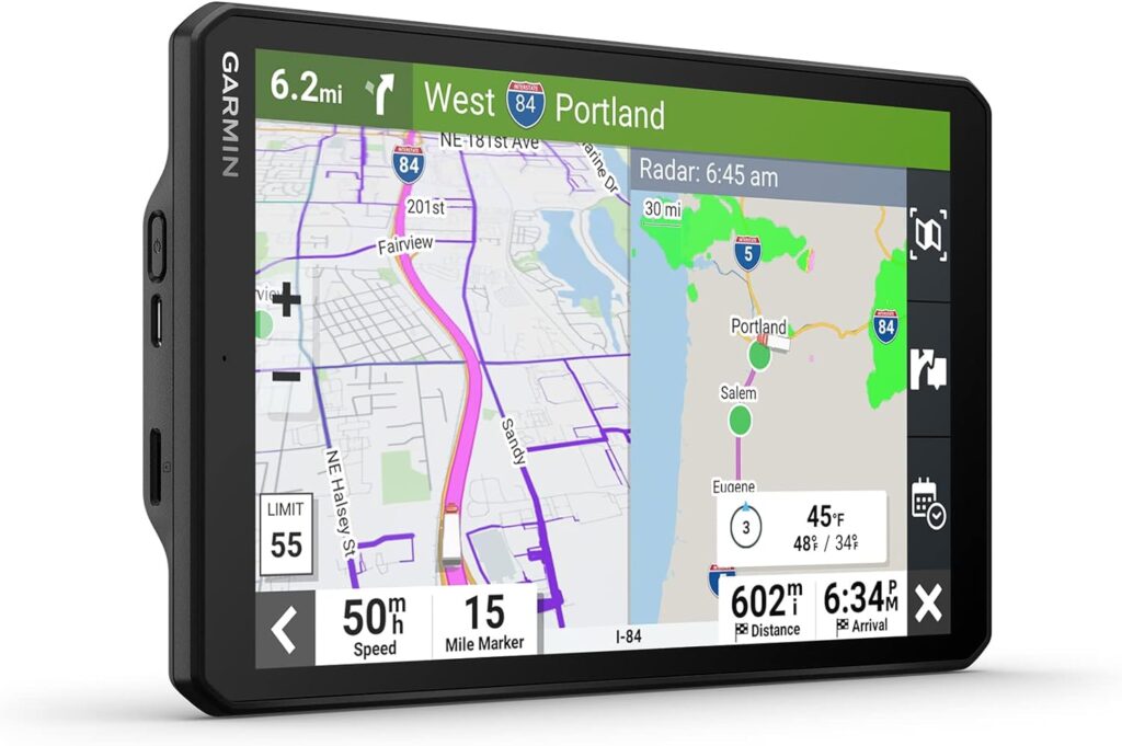 Garmin dēzl™ OTR810, Large, Easy-to-Read 8” GPS Truck Navigator, Custom Truck Routing, High-Resolution Birdseye Satellite Imagery, Directory of Truck  Trailer Services, Black