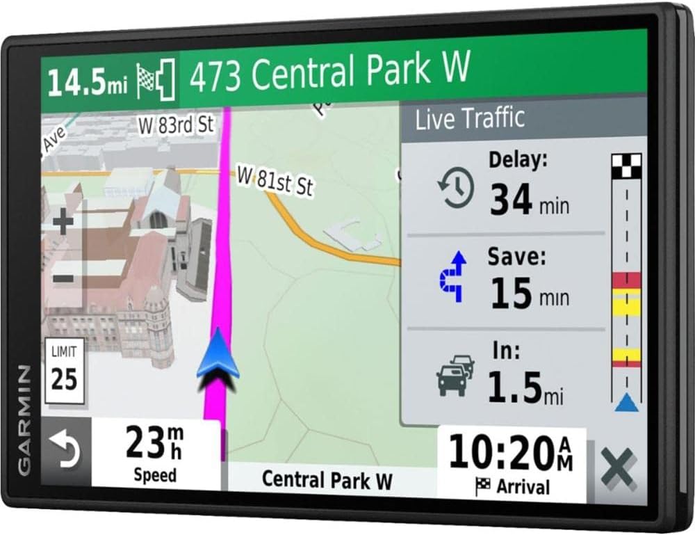 Garmin DriveSmart 55  Traffic 5.5 Display GPS Navigator with 7 EVA Case Bundle