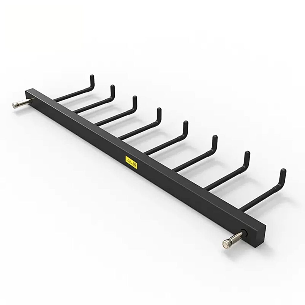 Gym Home Rack 8 Hook Heavy-Duty Wall-mounted Organizer Multi-Purpose Workout Gear Wall Hanger Storage for Resistance Bands Jump Ropes Lifting Belt Fitness Bands Barbells Carabiners Included