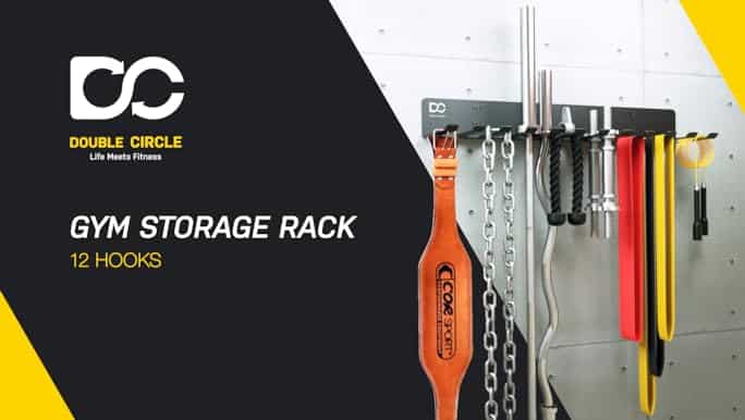 Gym Home Rack 8 Hook Heavy-Duty Wall-mounted Organizer Multi-Purpose Workout Gear Wall Hanger Storage for Resistance Bands Jump Ropes Lifting Belt Fitness Bands Barbells Carabiners Included