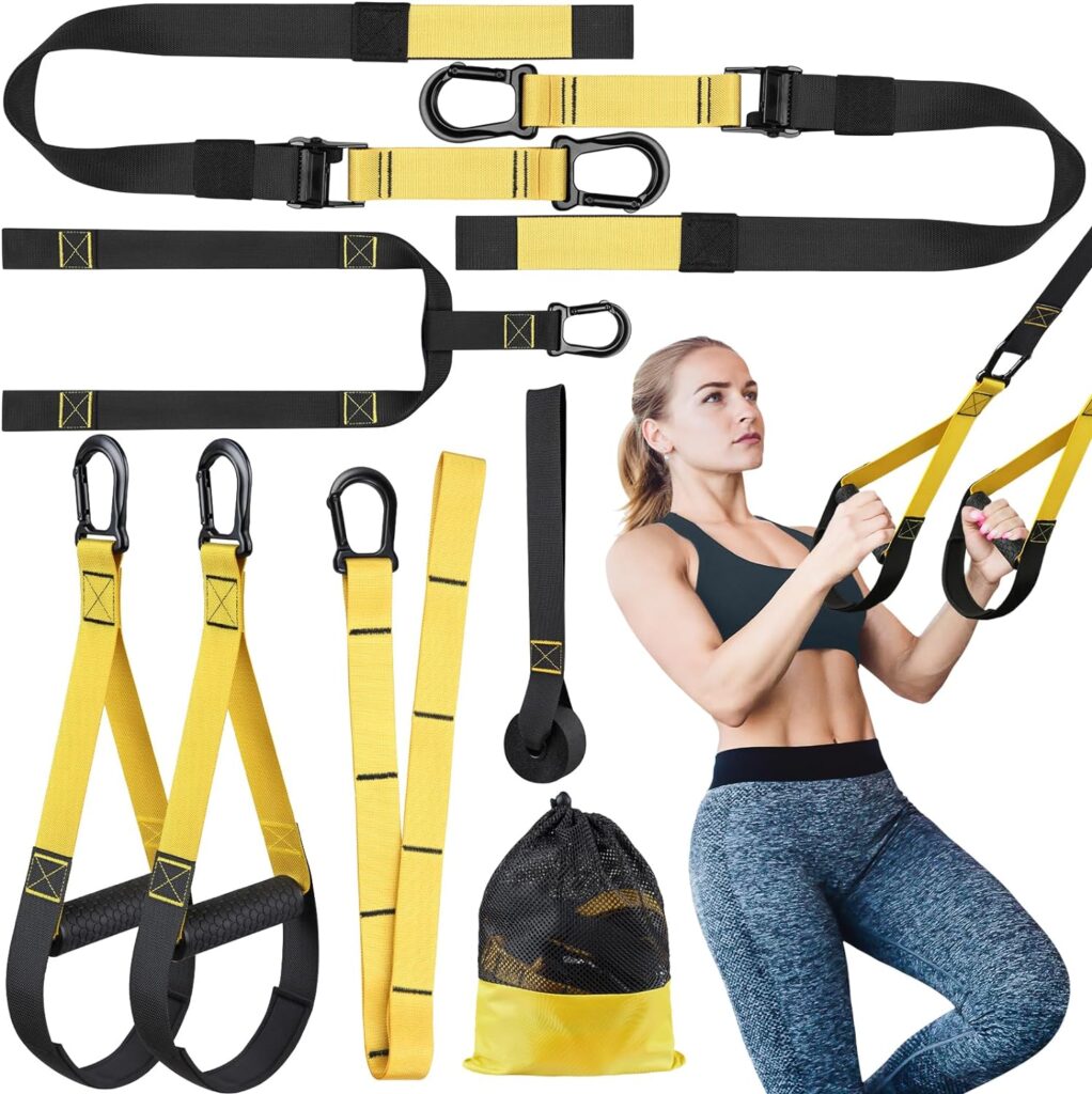 Home Resistance Training Kit, Resistance Trainer Exercise Straps with Handles, Door Anchor and All-in-ONE Home Gym Equipment