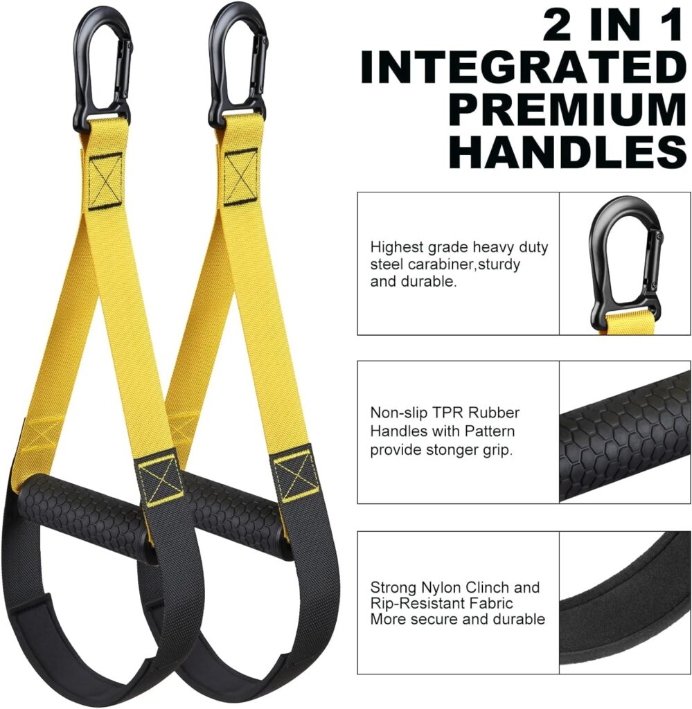 Home Resistance Training Kit, Resistance Trainer Exercise Straps with Handles, Door Anchor and All-in-ONE Home Gym Equipment