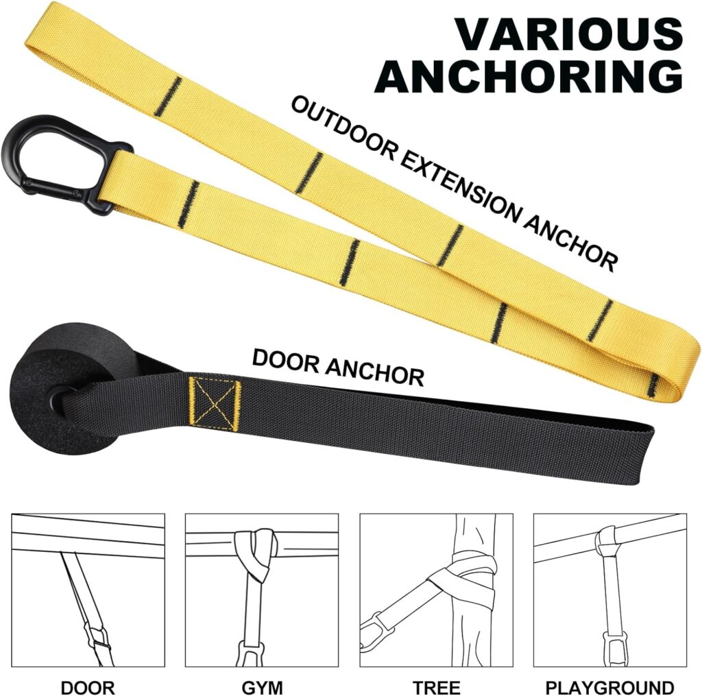 Home Resistance Training Kit, Resistance Trainer Exercise Straps with Handles, Door Anchor and All-in-ONE Home Gym Equipment