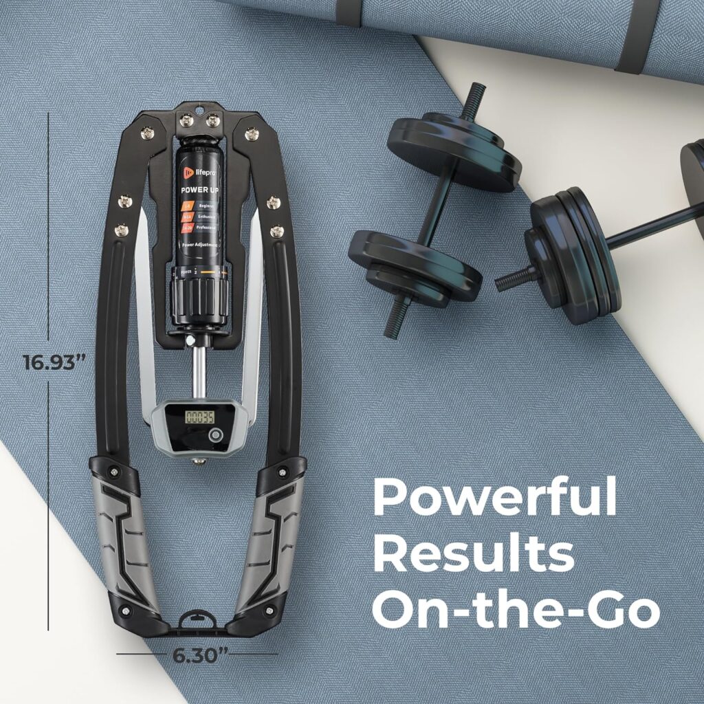 Lifepro Twister Arm Exerciser - Compact  Travel-Friendly Arm, Back, Shoulders, and Chest Workout Equipment - Hydraulic Chest Expander and Arm Workout Machine with 22