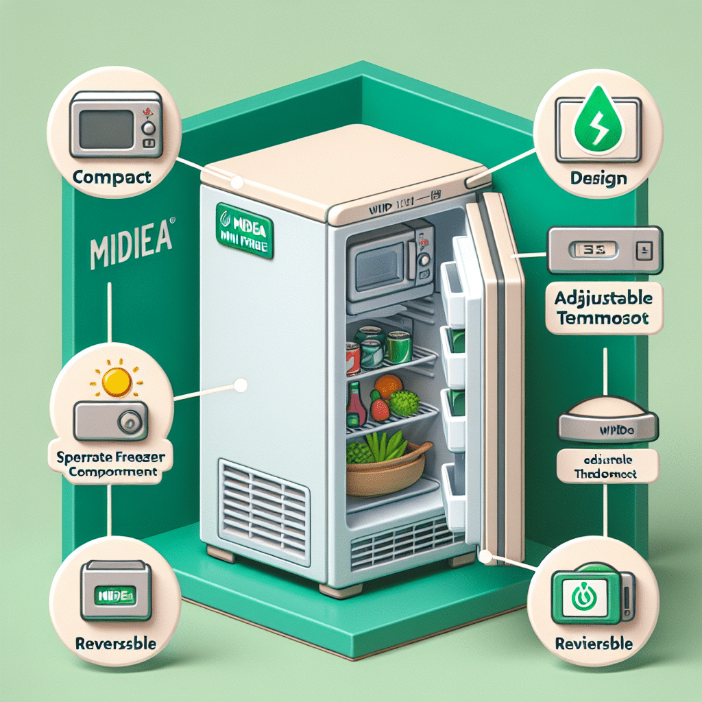 Midea WHD-113FB1 Double Door Mini Fridge with Freezer for Bedroom Office or Dorm with Adjustable Remove Glass Shelves Compact Refrigerator, 3.1 cu ft, Black