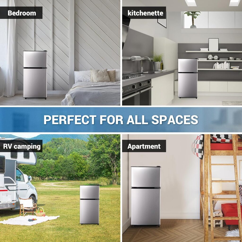 oditton Krib Bling FLS-80-Silver Mini Fridge, Silver